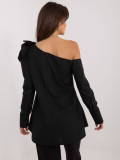 Elegant Black Blouse with Asymmetrical Neckline