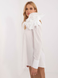 Elegant White Blouse with Asymmetrical Neckline