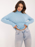 Light Blue Sweater with Turtleneck