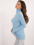 Light Blue Sweater with Turtleneck