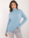 Light Blue Sweater with Turtleneck