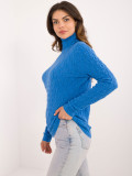 Blue Turtleneck Sweater