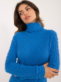 Blue Turtleneck Sweater