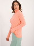 Peach Sweater with Turtleneck