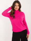 Stylish Fuchsia Sweater with Turtleneck