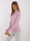 Elegant Purple Sweater with Turtleneck