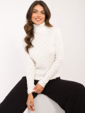 Elegant ecru sweater with turtleneck