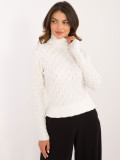 Elegant ecru sweater with turtleneck