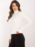 Elegant ecru sweater with turtleneck
