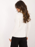 Elegant ecru sweater with turtleneck