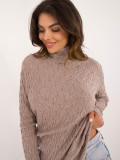 Elegant Beige Sweater with Turtleneck