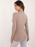 Elegant Beige Sweater with Turtleneck