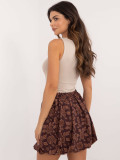 Brown Floral Mini Skirt