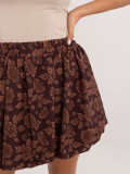 Brown Floral Mini Skirt