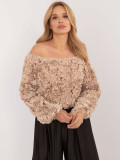 Elegant Beige Blouse with Long Sleeves