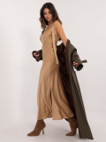 Elegant Flared Dress in Camel Color