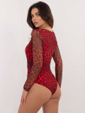 Elegant Red Long Sleeve Bodysuit