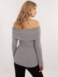 Elegant Gray Sweater with Long Sleeves