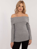 Elegant Gray Sweater with Long Sleeves