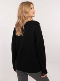Elegant Black Sweater with Application