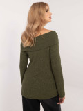 Elegant khaki sweater with long sleeves
