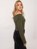 Elegant khaki sweater with long sleeves