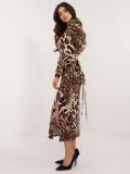 Elegant Midi Dress with Leopard Print