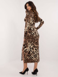 Elegant Midi Dress with Leopard Print