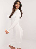 Elegant ecru dress with long sleeves