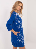 Cobalt Blue Floral Print Dress