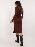 Elegant Midi Dress in Dark Brown