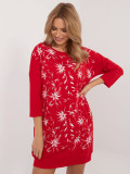 Stylish Red Dress with Floral Pattern