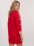 Stylish Red Dress with Floral Pattern