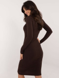 Elegant Brown Dress with Long Sleeves