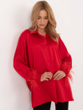 Elegant Red Blouse with Long Sleeves