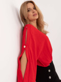 Elegant Red Blouse with Long Sleeves