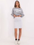 Stylish Melange Skirt in Light Gray
