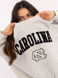 Gray Sweatshirt with Embroidery and Patches
