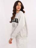 Gray Sweatshirt with Embroidery and Patches