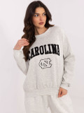 Gray Sweatshirt with Embroidery and Patches