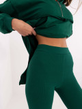 Stylish Hooded Set in Dark Green