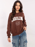 Brown Sweatshirt with Embroidery and Patches