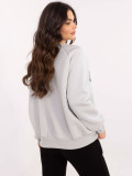 Gray Pullover with Embroidery and Patches