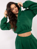 Stylish Hooded Set in Dark Green