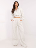 Stylish Hooded Set in Light Gray