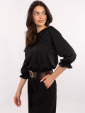 Elegant Black Blouse with 3/4 Sleeves