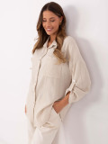 Beige Women's Long Sleeve Shirt