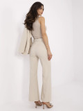 Elegant Beige High-Waisted Pants
