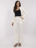 Elegant Ecru High-Waisted Trousers