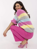 Gray and Pink Striped Sweater